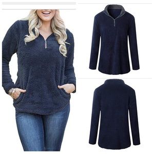 🦋GORGEOUS ROYAL BLUE 1/4 ZIP PULLOVER SHERPA🦋